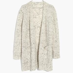 NWT Madewell Donegal Kent Cardigan Sweater Open Front Flecked Gray Size Medium